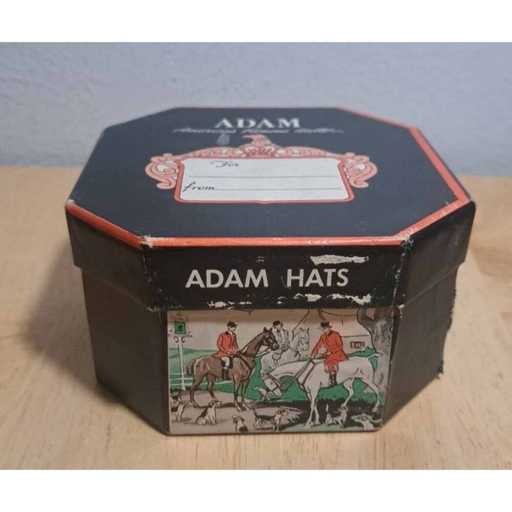 Vintage 1950s Adam Miniature Hat Box Blue FEDORA Salesman Sample